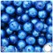 BeadTin Dark Blue Pearl 14mm Round Plastic Craft Beads (36pcs)